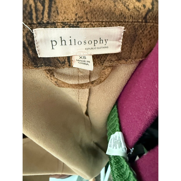 Philosophy Faux Suede Snakeskin Jacket XS - Picture 4 of 4